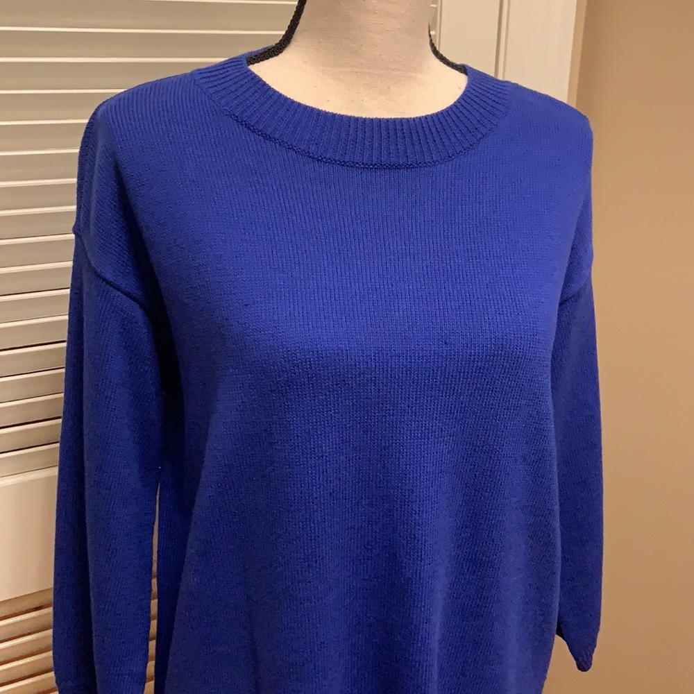 Eileen Fisher Mock Neck Tunic in Royal - Picture 2 of 14
